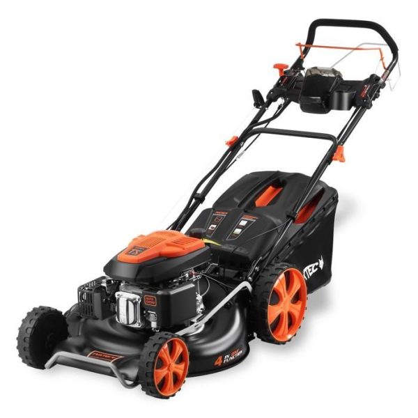 Benzinrasenmäher mit Eigenantrieb, Elektrostarter, einstellbarer Geschwindigkeit, 196 cm³, 53 cm Schnittbreite – FUXTEC FX-