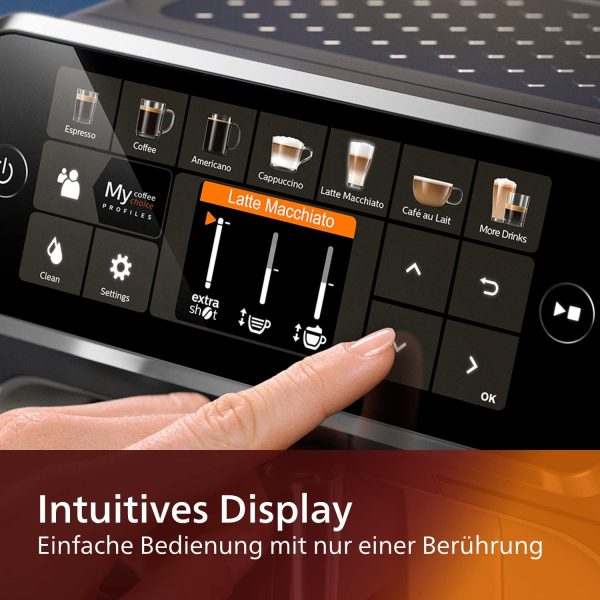 Philips Series 5400 Kaffeevollautomat – LatteGo Milchsystem, 12 Kaffeespezialitäten, Intuitives TFT Display, Mit der ExtraShot Funktion, 4 Benutzerprofile, Schwarz – Image 5