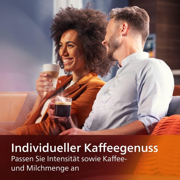 Philips Series 5400 Kaffeevollautomat – LatteGo Milchsystem, 12 Kaffeespezialitäten, Intuitives TFT Display, Mit der ExtraShot Funktion, 4 Benutzerprofile, Schwarz – Image 3