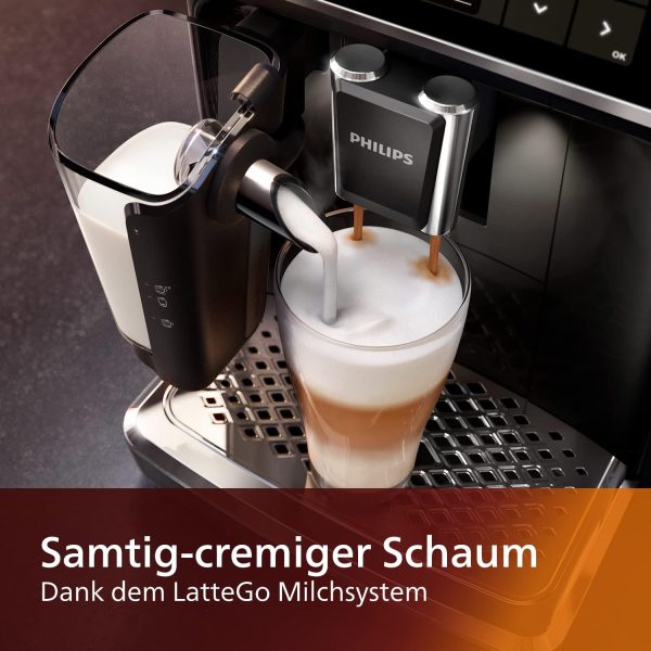 Philips Series 5400 Kaffeevollautomat – LatteGo Milchsystem, 12 Kaffeespezialitäten, Intuitives TFT Display, Mit der ExtraShot Funktion, 4 Benutzerprofile, Schwarz – Image 4