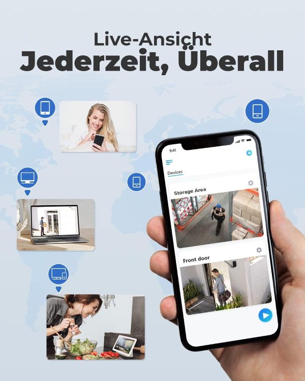 Reolink 8-Kanal 4K-Überwachungskamera-Set für den Außenbereich, bestehend aus 4 x 8 MP PoE-IP-Kameras, 2 TB Festplatte, NVR, für 24/7-Videoaufzeichnung im Innen- und Außenbereich, Personen- und Fahrzeugerkennung, IP66, RLK8-800B4-A – Image 4