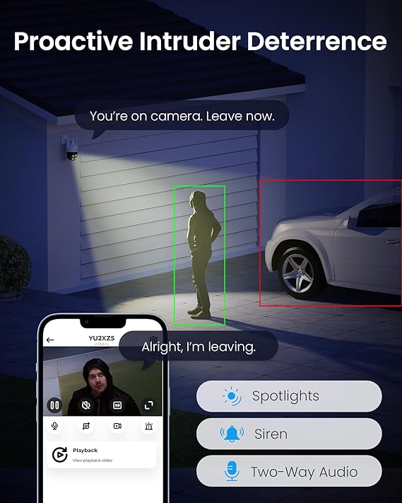 ZOSI 4K WiFi 6 Outdoor Surveillance Camera Set, 8MP NVR with 1TB Hard Drive, 4 x 360° WiFi Cameras with Person and Vehicle Detection, Color Night Vision, C296B – Image 2