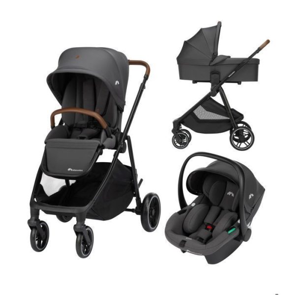 MAXI-COSI ZeliaS i-Size 3-in-1 Stroller – Carrycot + Cabriofix S i-Size Infant Car Seat + Changing Bag + Rain Cover. From birth to 22 kg